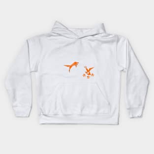 jumping red fox Kids Hoodie